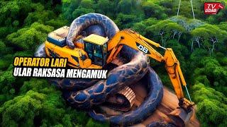 Nyata!! Penampakan Ular Raksasa Lilit Excavator Saat Membuka Lahan Baru di Hutan!! Bikin Merinding