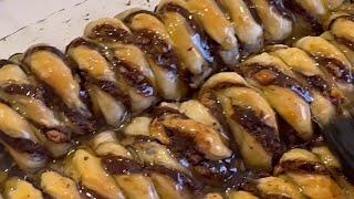 Easy baklava recipe, Nutella baklava with dough , Baklava Sweet ‼️