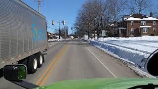 Driving a semi through a wintery Souderton, Pennsylvania.