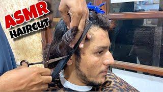 ASMR BARBER : Long Hair Transformation with scissors: Homeless Men Relaxing Haircut ASMR !