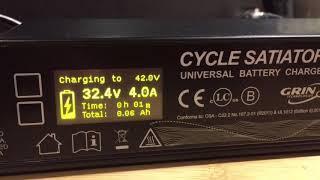 Grin Tech Satiator charging new 828 wh Lithium Ion e-bike battery