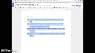 Formatting an MLA Works Cited Page in Google Docs