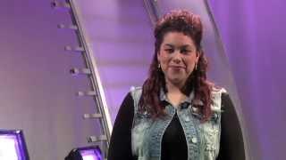 Presenter Emily Blake reading Auto-Cue 2012