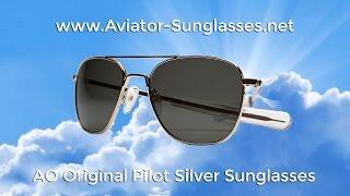 AO Original Pilot Silver Frame Aviator Sunglasses