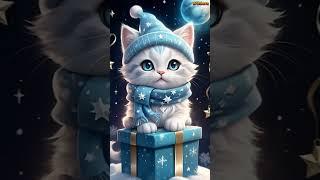 Chibi Cosmic Kittens in Holiday Magic. #MeowChristmas# #CatHolidaySong# #ChristmasWithCats#