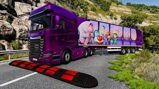 Trucks vs Upside Down Speed Bumps | BeamNG.DRIVE | Inside Out 2