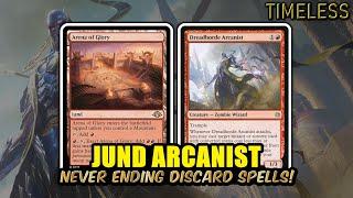 Discard Every Turn With Jund Arcanist! – Arena of Glory & Arcanist Combo! | Timeless BO3 | MTG Arena