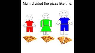 FAIR SHARING In VISUAL MATHS FRACTIONS — A True Story.  For Folks Who Find Fractions No Fun :-)