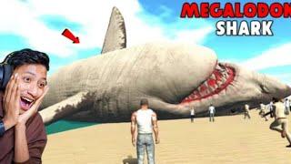 শহরে ভয়ানক মেগালোডন শার্ক | Indian bikes driving 3d | Megalodon shark | horror gameplay