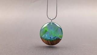 Northern Lights Epoxy Pendant