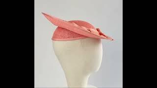 Coral Hat with Ribbon Trim