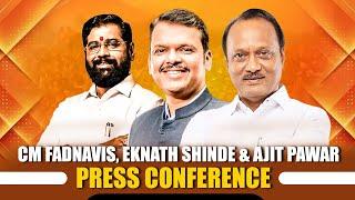 Maharashtra CM Devendra Fadnavis, DyCM Eknath Shinde & Ajit Pawar Press Briefing |Mumbai