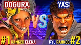 SF6 ▰ DOGURA (#1 Ranked Elena) vs YAS (#2 Ranked Ryu) ft. HINAO (Ryu) ▰ High Level Gameplay