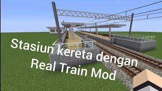 membuat stasiun kereta di minecraft dengan real train mod