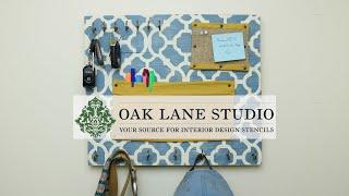 Stenciled Front Door Organizer for Keys, Notes, and Anything Else! | Oak Lane Studio