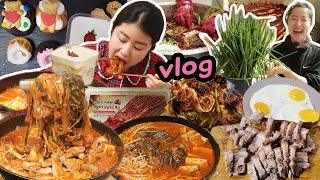 [먹방 브이로그] 김장 했어요 김장김치, 수육, 실비파김치찌개, 연남동 츄르릅 쿠키 Mukbang Vlog