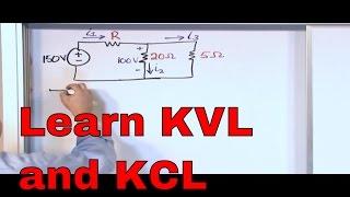 Kirchhoff's Laws in Circuit Analysis - KVL and KCL Examples - Kirchhoff's Voltage Law & Current Law