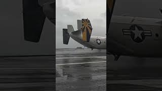 C-2A Greyhound Land Onboard USS Nimitz at South China Sea #shorts