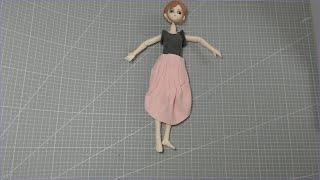 Doll Fashion DIY: Making a Pink Skirt and Gray Top