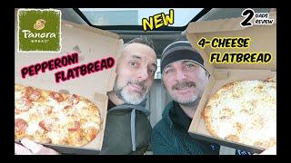 Panera Bread NEW Pepperoni & 4-Cheese Flatbread Pizza Review!