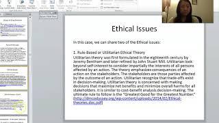 University of La Verne - Daisy Wong -  "Foundations of Business Ethics" - "Drug Dilemma"