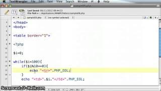 PHP create HTML table with a while loop - tutorial 09.3