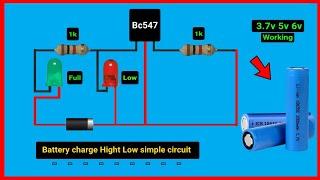 3.7volt battery full low charge simple circuit