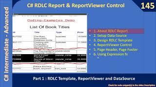 C# RDLC Reports | Part 1 - RDLC and ReportViewer Control Basics | C# Advanced #145