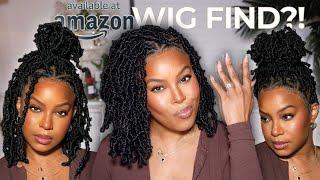 BEST $95 AMAZON BRAIDED LOC WIG FIND! + STYLING A BUN! IT WORTH IT?