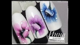 Нежные ЦВЕТЫ на ногтяхДизайн ногтей гель лакомNail Design Shellac