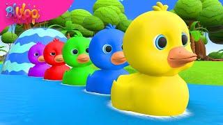 Five Little Ducks Song | Colorful Ducks | BluLoo Nursery Rhymes & Kids Songs