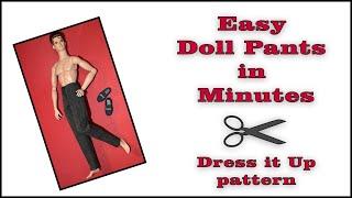 Doll Clothes Sewing Tutorial / How To Sew Basic Pants  / Integrity Monarch  / Dress it Up pattern