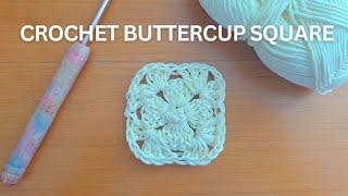 Crochet Buttercup Flower Square Tutorial | How To Crochet Easy Mini Granny Square Easy  DIY