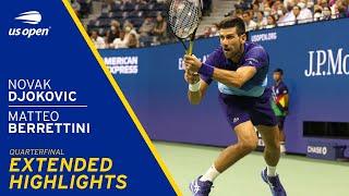 Novak Djokovic vs Matteo Berrettini Extended Highlights | 2021 US Open Quarterfinal