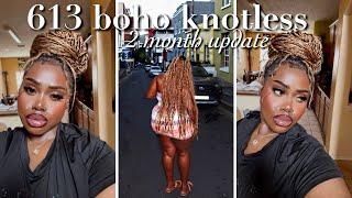 How I was able to maintain my boho knotless braids for 2 months| maintenance, hair review, pricing