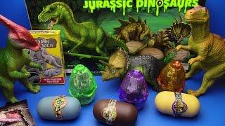 DINOSAURS  Jurassic eggs unboxing ! 4D puzzle Surprise eggs Dinosaur !KINETIC SAND Dinosaur T rex