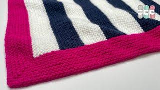 How to Knit a Contrasting Border on ANY Blanket