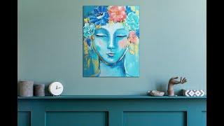 Easy portrait painting with Acrylic / Abstract / MariartHome