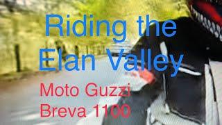 Riding National cycle route 81 through the Elan Valley on a Moto Guzzi Breva 1100 . (360 camera)