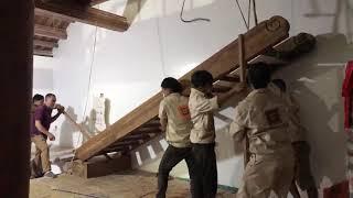 Install a beautiful wooden house staircase with 10 workers