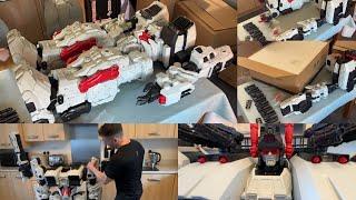 INSANE lewin 5 foot tall metroplex unboxing review. Transformers fall of cybertron metroplex figure