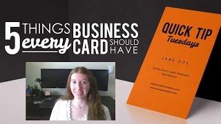 5 Things Every Business Card Should Have