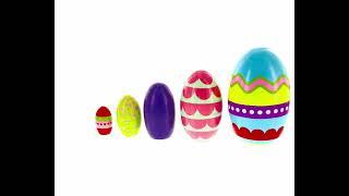 Set of 5 Colorful Easter Eggs Pysanky Wooden Nesting Dolls 5 Inches (NC-CA479-A)