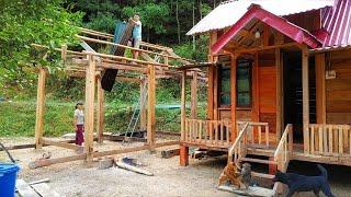 Kitchen construction, roofing, wooden flooring for the kitchen