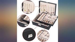 Jewelry Box for Women: Leather with Lock 2 Layer Portable Jewelry Organizer and Box review