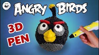 3D pen | Angry Birds Bomb | How to creation Bomb from Angry Birds with a 3D pen