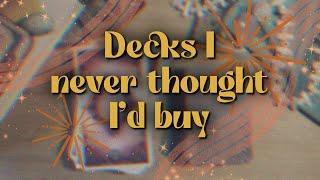 Is my taste in tarot is changing? 🫢 First impressions on decks I thought I’d never buy