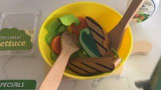 asmr | melissa & doug salad playset kit  *crunchy sounds* // make a salad with me