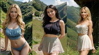 Are You Ready for an Adventure? - AI Girls Showcase Stunning Styles in Short Skirts!