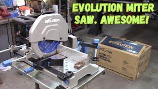 Evolution metal cutting miter saw. S355MSC Unboxing and use. #mitersaw #howto